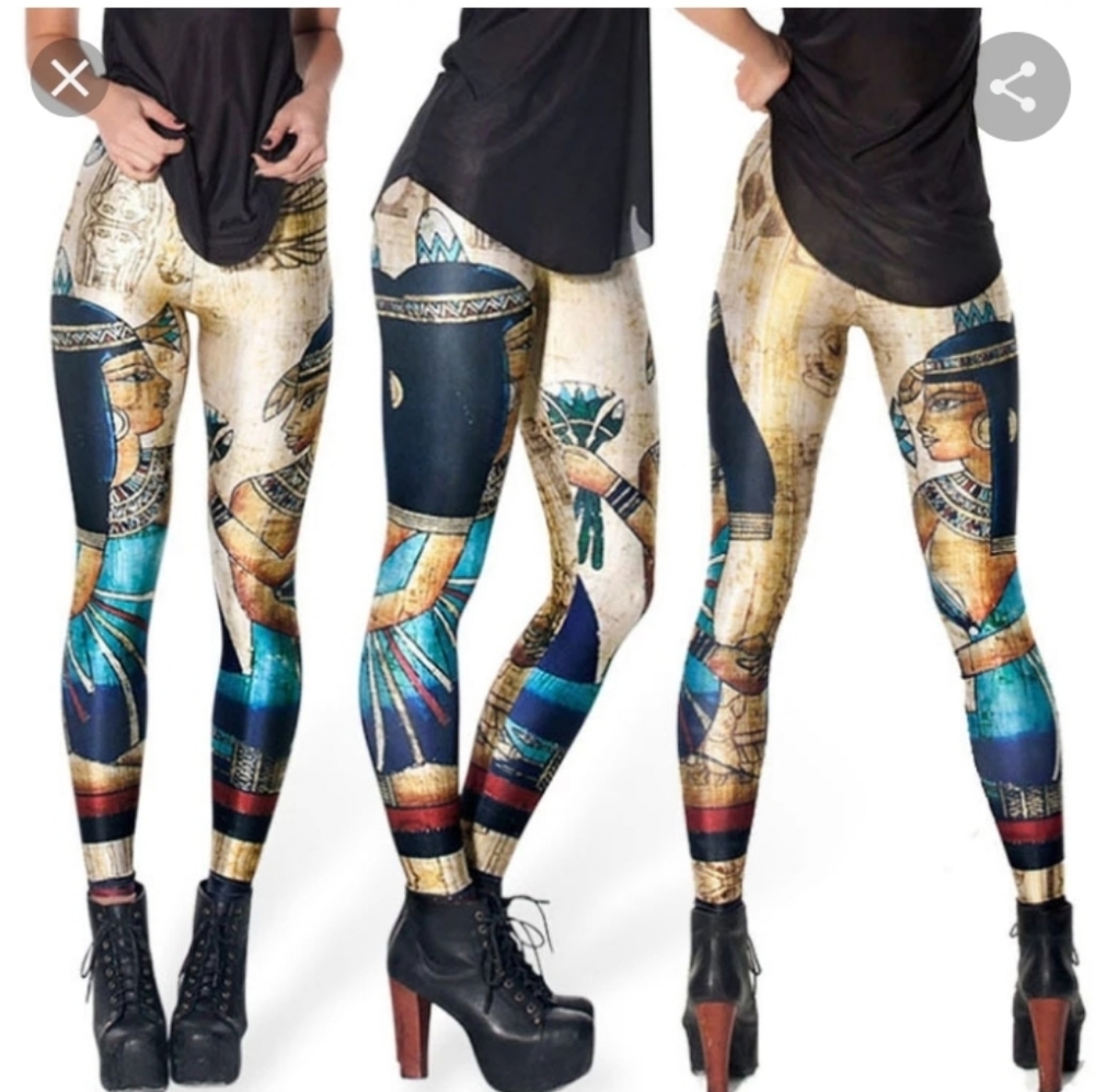 Egyptian hieroglyphic print leggings